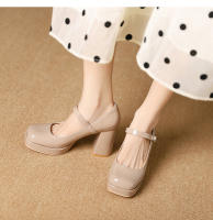 Nuevo temperamento francés tacones gruesos tacones altos zapatos de mujer - details 16
