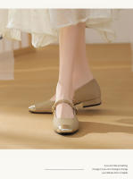 Tacones gruesos franceses de color a juego, pequeños y fragantes, solo zapatos de mujer, primavera y verano 2025, explosión Mary Jane, noche, brisa suave, tacones bajos. - details 9