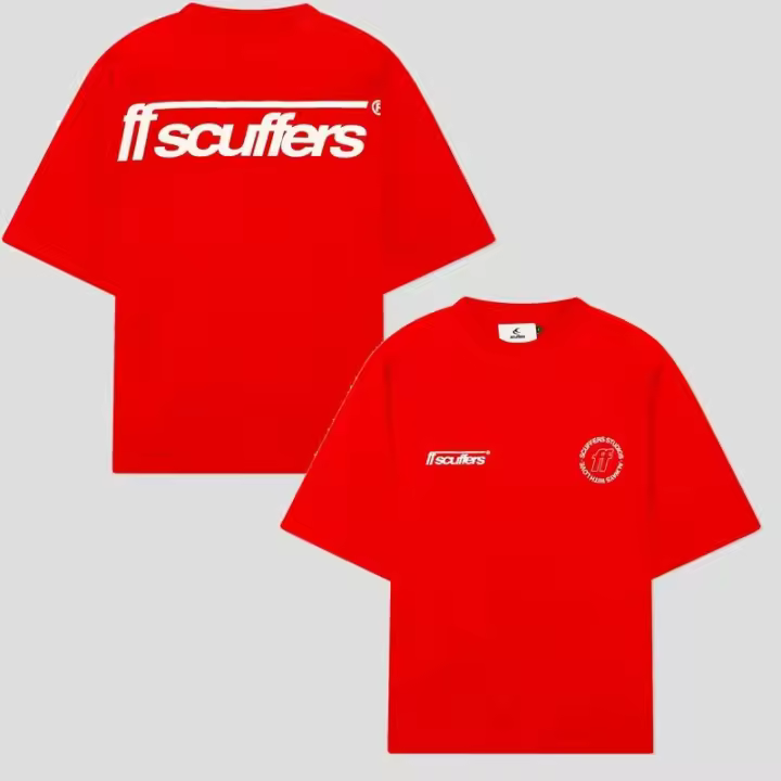 Sudadera de manga corta con logotipo de Harajuku Scuffers para hombre, gótica - 1