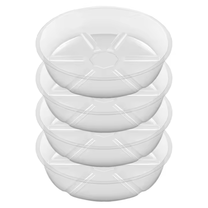Platillo de plástico transparente para plantas, bandeja para plantas, maceta duradera y gruesa para jardín interior y exterior, 12 pulgadas, 4 paquetes - 1