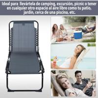 Silla Reclinable de Jardín con Sistema de Cordones para Exterior Marco Acero 197x58x30 cm Crema - details 15