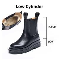 Los botines de mujer de caña media a alta con plataforma impermeable de cuero genuino de alta calidad y estampados florales se convierten oficialmente en los protagonistas. - details 3