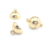 6 juegos de 5MM, 6MM, 8MM, 10MM, 18K, Color dorado, latón, bola ovalada/redonda, collar magnético, pulseras, cierres de conexión, suministros para fabricación de joyas - details 22
