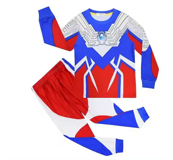 Pijama de manga larga para niños, traje de dos piezas, 1 - 1