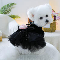 Vestido De Novia De Rosa Sahara Gruesa Para Perro Pequeño Y Mediano Color Negro Adecuado Para Otoño E Invierno Ropa De Mascota - details 6