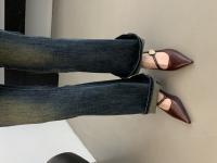 Zapatos Mary Jane con punta francesa, boca poco profunda, estilo retro, tacón delgado, para la noche, con detalles metálicos y florales. - details 24