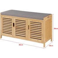 Banco Zapatero con Ventilación Buena Ahorro de Espacio con Bambú Tela 50 x 90 x 35 cm - details 3