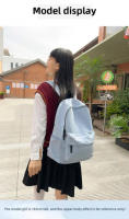 Moda Bolsas de Dos Hombros de Color Sólido para Hombres y Mujeres Tendencia Casual Bolsa de Nylon con Cremallera Mochila de Gran - details 1