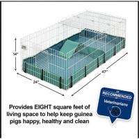 MidWest Homes for Pets Guinea Habitat modelo 171GHP Jaula para cobayas, con panel superior y panel divisor, color blanco y verde, 119,38 x 60,96 x 35,56 cm (largo x ancho x alto) - details 2