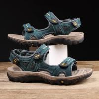 Sandalias de Cuero Genuino para Hombre Novedad de Verano, Talla Grande 38-48, Zapatos Casuales para Exteriores - details 24