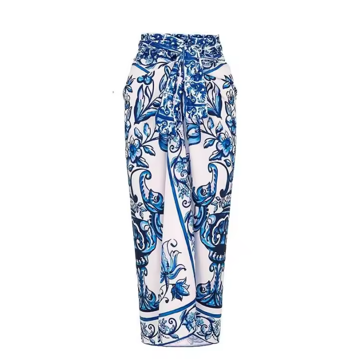 Conjunto de bikini con volantes para mujer, bikini brasileño estampado, traje de baño con falda, traje de playa para niña 2024 - 1