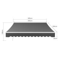 Toldo Manual plegable retráctil con manivela, protección solar, Anti-UV e impermeable, poliéster para patio, balcón, restaurante - details 2