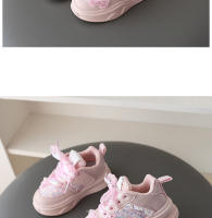 Zapatos para niñas primavera nuevos zapatos de papá extranjero zapatillas de malla para niños zapatillas para correr con diamantes de imitación con lazo - details 8