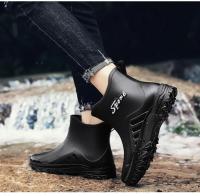 Botas de lluvia para hombre, botas desnudas a la moda, zapatos antideslizantes para trabajo de Chef, zapatos de pesca de goma impermeables y duraderos, zapatillas de deporte para hombre 2023 - details 41