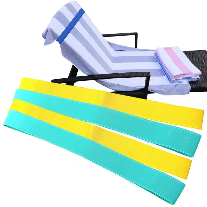 Owel bandas para toallas de playa, Clips para sillas de crucero de piscina, mejor soporte para toallas, Accesorios de playa (Rosa + verde), paquete de 4 - 1