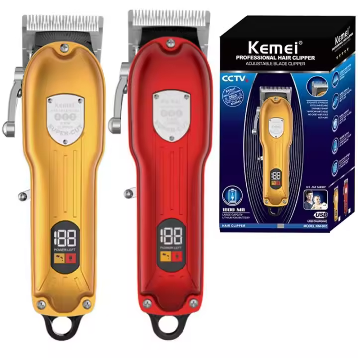 Kemei-cortadora de pelo profesional Original para hombres, cortadora de pelo eléctrica, máquina de corte de pelo recargable, potencia de 10W - 1