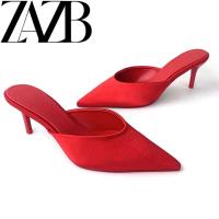 Zapatos de tacón alto de diseño minimalista con tiras puntiagudas de boca poco profunda y tacones altos ahuecados para mujer - details 4