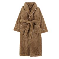 Camisón de algodón Extra grueso para hombre, albornoz de felpa de talla grande, ropa de casa de otoño e invierno, bata de Ducha - details 4