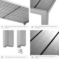 Mesa de Jardín Exterior de Aluminio 150x90x74,5cm Diseño Terraza con Patas Ajustables - details 5