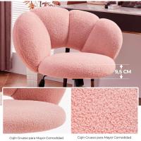 Silla de Escritorio Ergonómica Diseño Nube en Tejido Bouclé Altura Ajustable Ruedas Giratorias - details 34