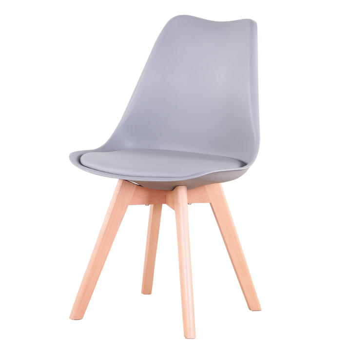 Lote de 4/6 Sillas de Comedor Medieval Nórdicas con Asiento Acolchado y Patas de Madera