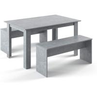 Mesa de comedor Sentio, antracita/roble dorado, 90 x 140 cm con 2 bancos - details 24
