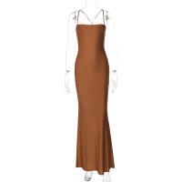 Vestido largo rojo ajustado para mujer, ropa elegante para fiesta, cumpleaños y discoteca, artículos al por mayor para negocios, verano 2024 - details 20