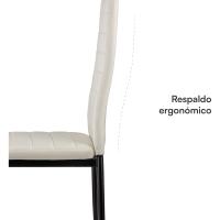 Sillas de Comedor de 4 Piezas Elegantes Resalto Alto, Asiento Ergonómico, Diseño con Costuras Decorativas Material de Piel Sintética, Estructura de Acero - details 39