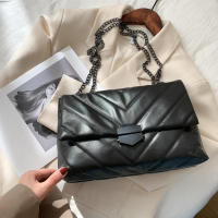 Bolso cruzado de cuero PU con hilo de bordado para mujer, bolso de cadena para hombro, bolso de mujer de marca de gran capacidad - details 5
