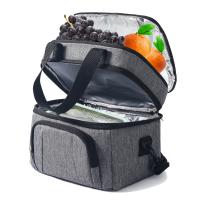 Bolsa de almuerzo con doble aislamiento, fiambrera térmica portátil de capa, bolsa aislante térmica impermeable para Picnic con correa ajustable - details 2