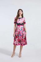 Vestidos Midi elegantes con estampado de lunares para mujer, vestido largo Retro informal de manga corta para vacaciones de verano, siciliano - details 1