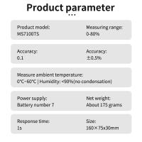 Probador de humedad de madera portátil MS7100 MS7100TS, higrómetro LCD, medidor de humedad de piel de madera 0-80%, Detector de humedad para madera de Bambú - details 17