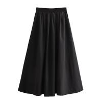 Falda Larga A-Line Mooyufon Para Mujer Negro Vintage Chic Cintura Alta Pliegues Anchos Swing Moda Primavera Elegante Casual Polyester - details 2