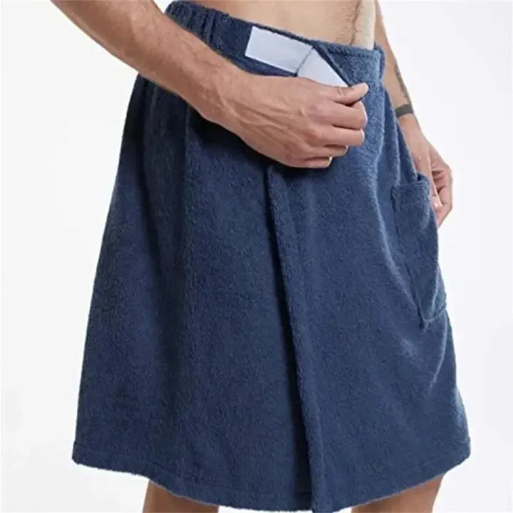 Toalla De baño suave y útil para hombre, albornoces con bolsillo, envoltura De ducha, Sauna, gimnasio, natación, vacaciones, Spa, Toalla De Playa - 1
