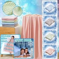 Manta refrescante Manta de verano ligera de fibra fresca que absorbe el calor Suave Antialérgica Ligera, -80 * 100 cm - details 4
