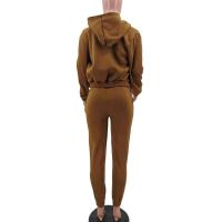 Conjunto de ropa de mujer de 3 piezas, suéter con capucha con forro polar, camiseta sin mangas y pantalones deportivos - details 24