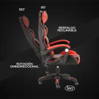 Silla de Gaming Azul y Negra, Silla Ergonómica de Oficina con Respaldo Regulable de 90 °   un 120 ° , con reposacabezas, reposabrazos y soporte lumbar. Rotación omnidireccional de 360° ° - details 16