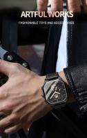 Reloj de Cuarzo de Lujo Automático Diseño Impermeable de Acero Inoxidable Correa de Cuero - details 16