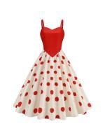 Verano liguero fresco ropa de mujer retro Vestido de péndulo estampado europeo y americano. - details 4