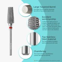 HYTOOS Brocas para uñas de tungsteno cónicas con parte superior plana 3/32 Brocas de carburo a prueba de polvo para uñas Manicura Gel Herramientas de eliminación acrílica - details 1