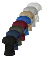 Camisetas de manga corta para hombre, paquete de 8, tejido de poliéster 100%, transpirable y de secado rápido, ajuste regular, colores sólidos para fitness y running, básicos de primavera/verano - 130 g/m2 - details 1