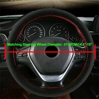 Funda universal de ante para volante de carreras, cosida a mano, bricolaje - details 0