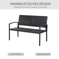 Homfa Patio al aire libre Banco de mimbre de ratán Silla de dos plazas Reposabrazos Cubierta de jardín Silla de ratán para todo tipo de clima Sofá de dos plazas - details 7