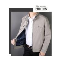 Chaqueta Ligera de Primavera para Hombres Ajuste Delgado, Corte Casual, Material de Poliéster, Cierre de Cremallera, Ideal para Trabajo y Uso al Aire Libre - details 3