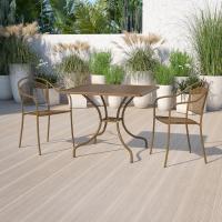 Muebles Mesa de Patio de Acero 35.5SQ, Metal, Oro, 35.5' Cuadrado - details 1