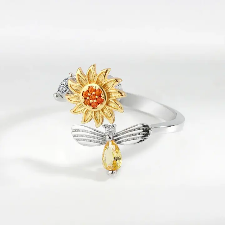 Anillo Giratorio de Girasol Joyería de Gafas de Sol Subcategoría de Anillos - 1