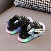 Zapatos de playa anti-retroceso tipo baotou para niños y niñas, zapatos para niños pequeños con suela blanda intermitente para niños - details 15