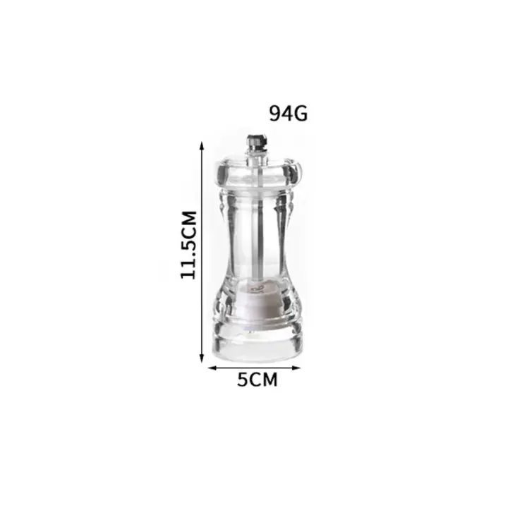 Molinillo de pimienta: salero y pimentero acrílico, aspereza ajustable de accesorios de cocina con rotor de cerámica - 1