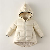 Chaqueta de plumón para niño y niña, abrigo para invierno, color Beige, blanco, resistente al viento, impermeable, grueso, ropa cálida - details 0