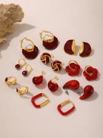 Pendientes de lustrous para las mujeres,316L pendientes colgantes de Maple inoxidable - details 9